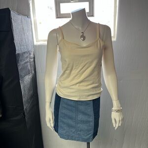 Free People Two‑Tone Denim Skirt  – Size 2